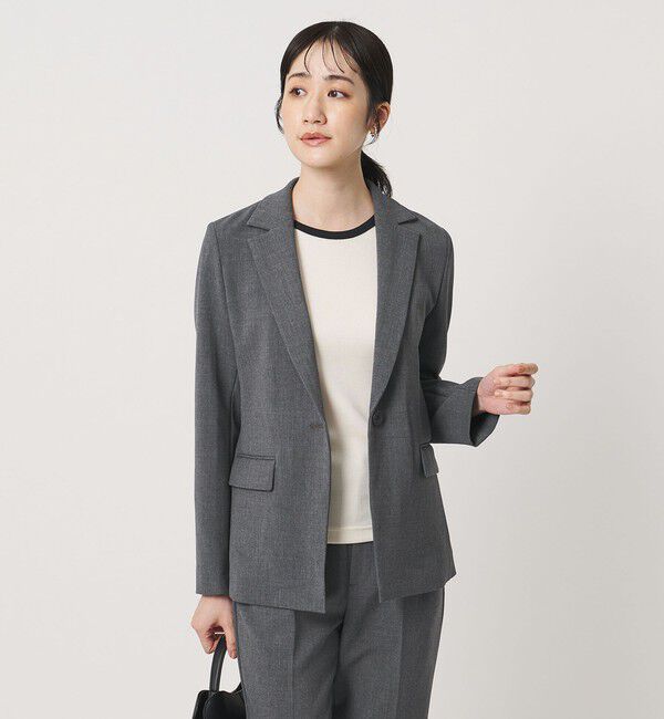 UNITED ARROWS「ダブルクロス ジャケット ‐ストレッチ ウォッシャブル‐」|テーラードジャケット|