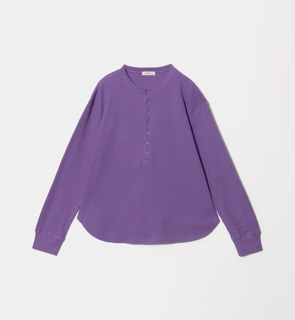 UNITED ARROWS green label relaxing「【WEB限定】＜at ease＞ワッフル ヘンリーネック ロングスリーブ カットソー」|Tシャツ・カットソー|PURPLE