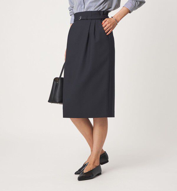 UNITED ARROWS green label relaxing「［size SHORT/TALLあり］ライト ダブルクロス タイトスカート」|タイト|NAVY