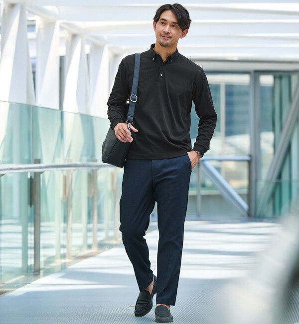 UNITED ARROWS green label relaxing「【WEB限定】JUST fit デイリー ドライ ボタンダウン 長袖 ポロシャツ -吸水速乾・抗菌-」|ポロシャツ|