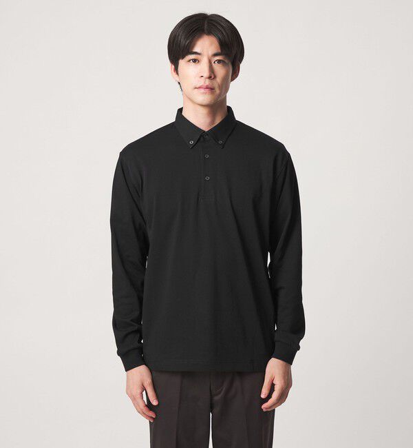 UNITED ARROWS green label relaxing「【WEB限定】JUST fit デイリー ドライ ボタンダウン 長袖 ポロシャツ -吸水速乾・抗菌-」|ポロシャツ|