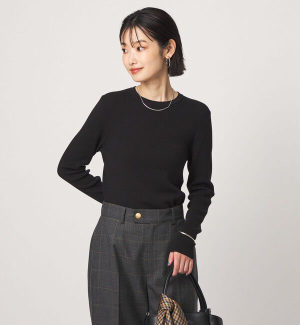 UNITED ARROWS green label relaxing「＜1_OF MINE＞リブ クルーネック ロングスリーブ プルオーバー ニット マシンウォッシャブル」|ニット・セーター|