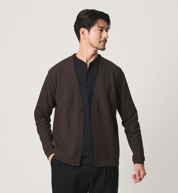 BEAUTY&YOUTH UNITED ARROWS「【WEB限定 WARDROBE SMART】エアリー カノコ  カーディガン 【抗菌・防臭】」|カーディガン|DK.BROWN