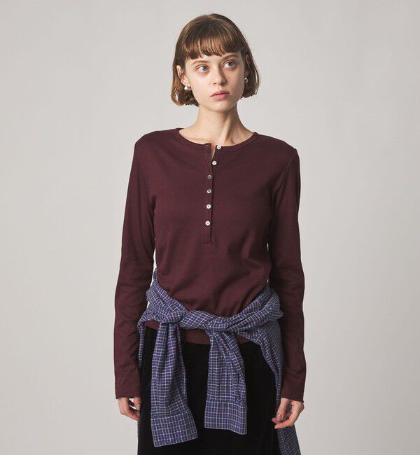 STEVEN ALAN「＜Steven Alan＞ヘンリーネック プルオーバー」|Tシャツ・カットソー|DK.BROWN
