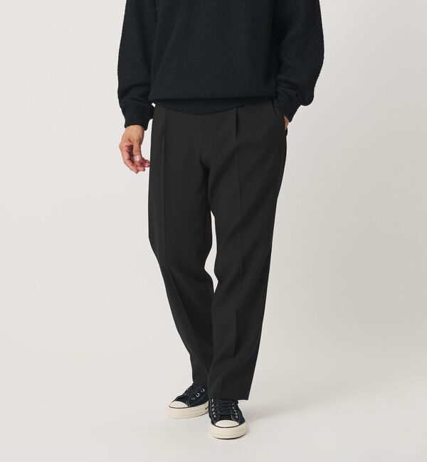 BEAUTY&YOUTH UNITED ARROWS「ダブル トロ イージー スラックス NO.6 ヨコストレッチ」|チノ|BLACK