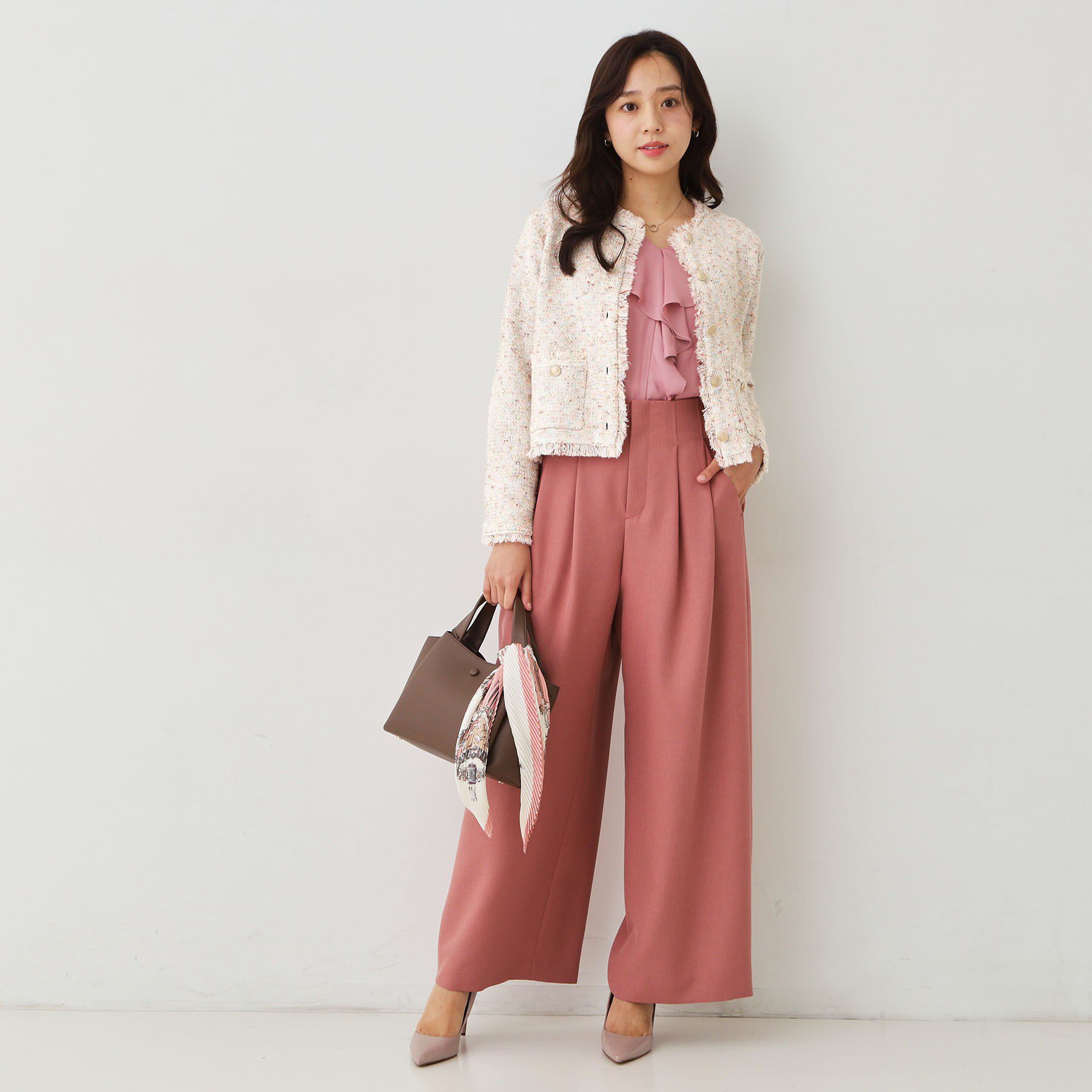 COUP DE CHANCE「【手洗い可】ツイード調ニットカーディガン」|カーディガン|