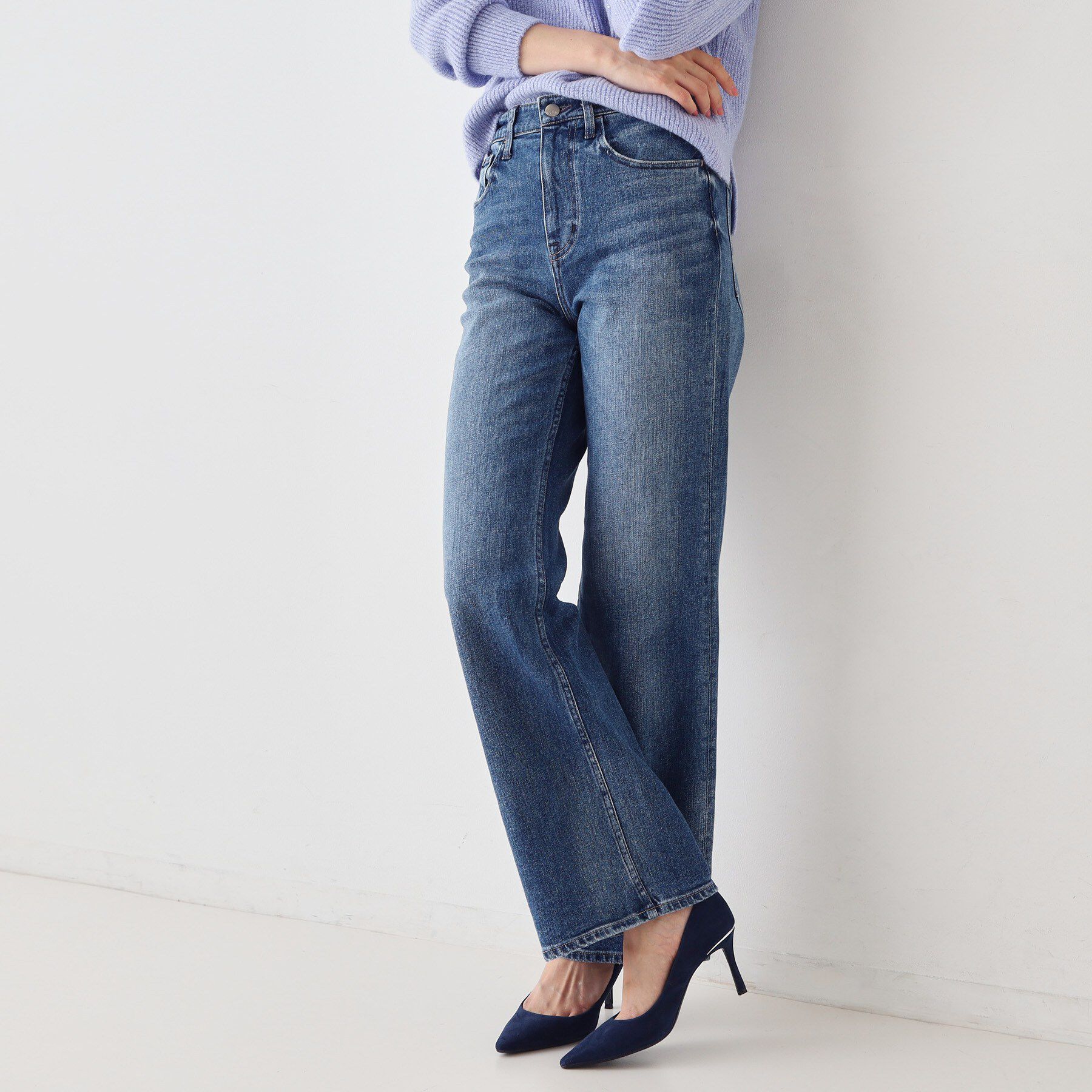 COUP DE CHANCE「【Healthy DENIM】Aquaフレアパンツ」|デニム|ブルー(092)