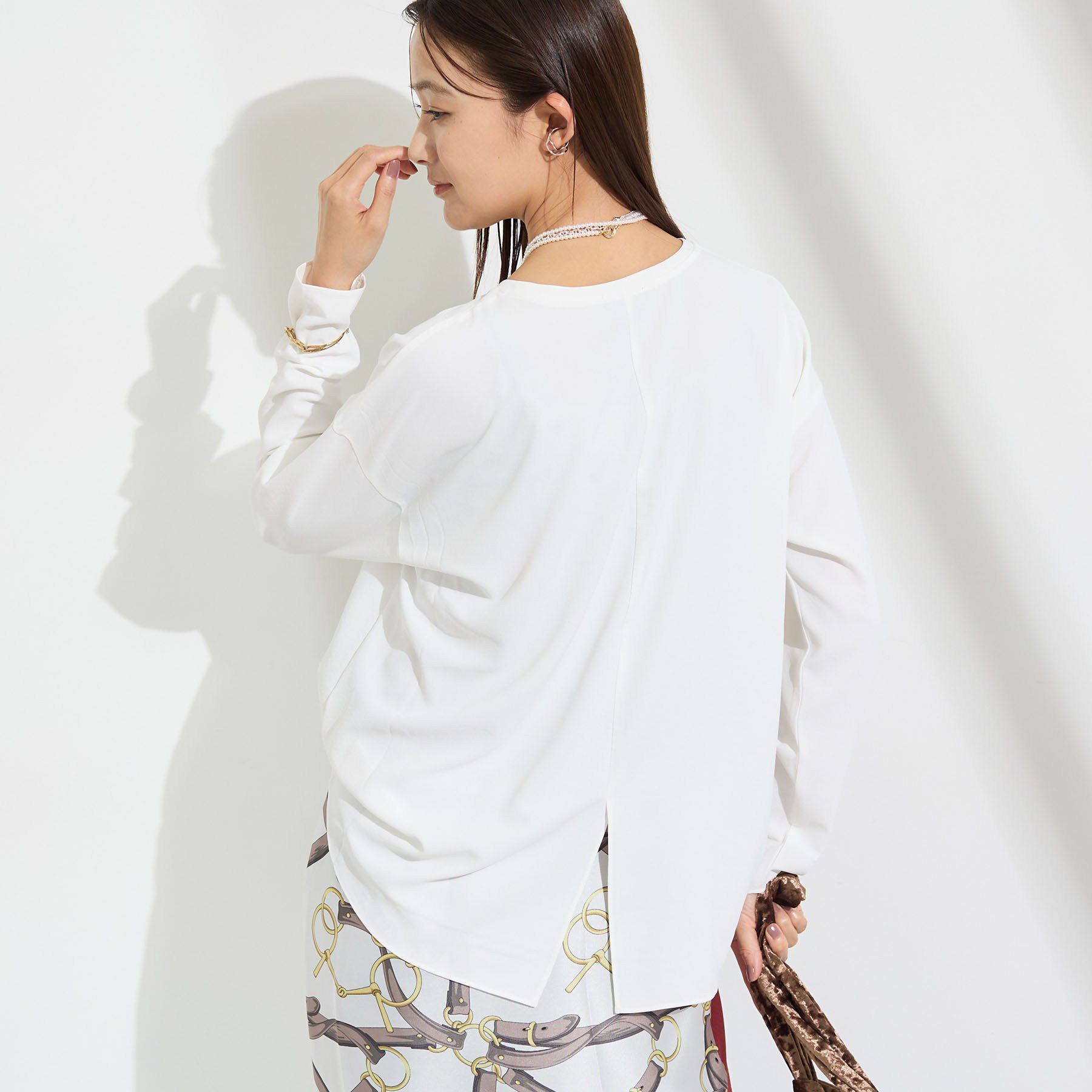 INDIVI「【吸汗速乾／さらっと】キレイめロンT」|Tシャツ・カットソー|