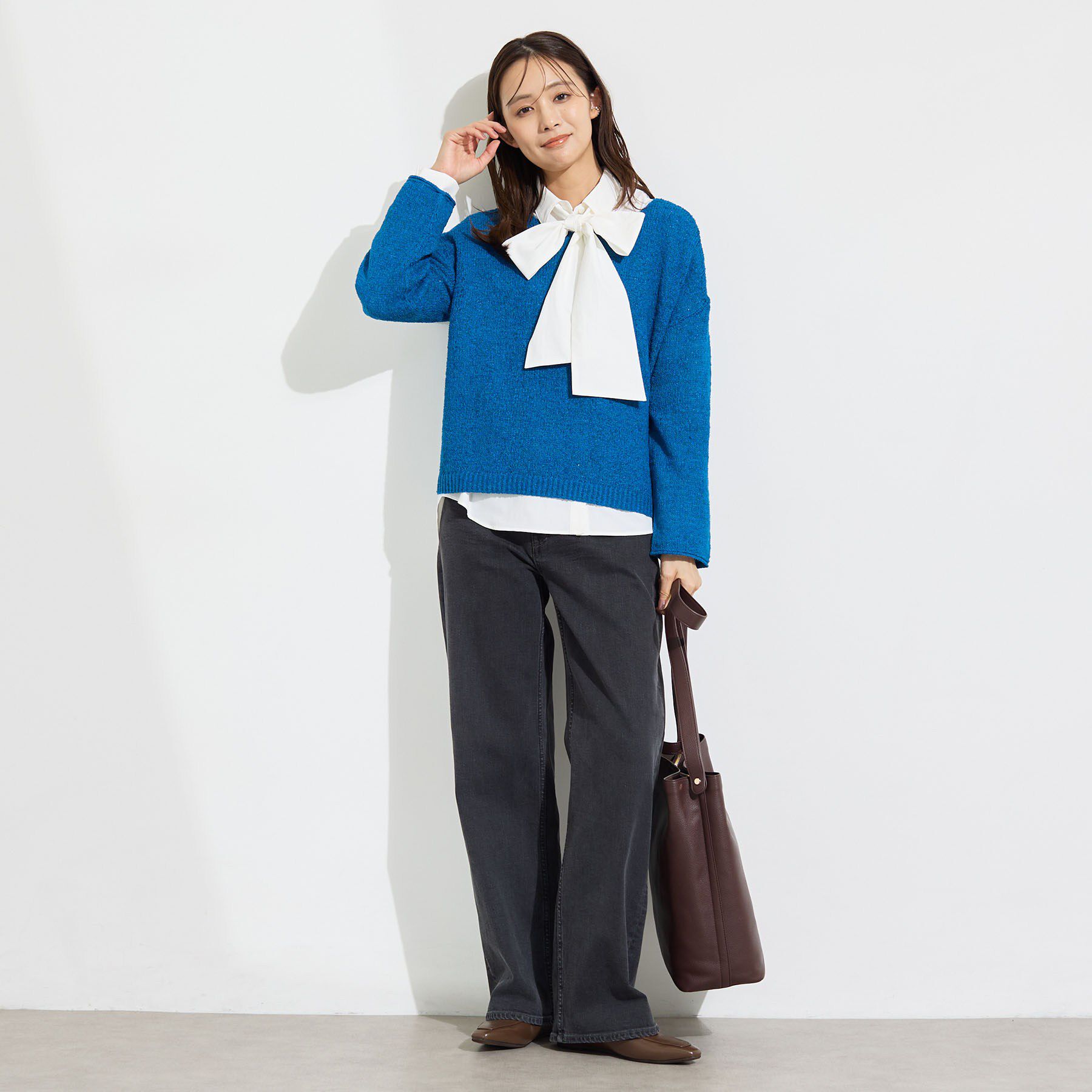 INDIVI「【ストレッチ◎】取外し可ボウタイシャツ」|シャツ・ブラウス|