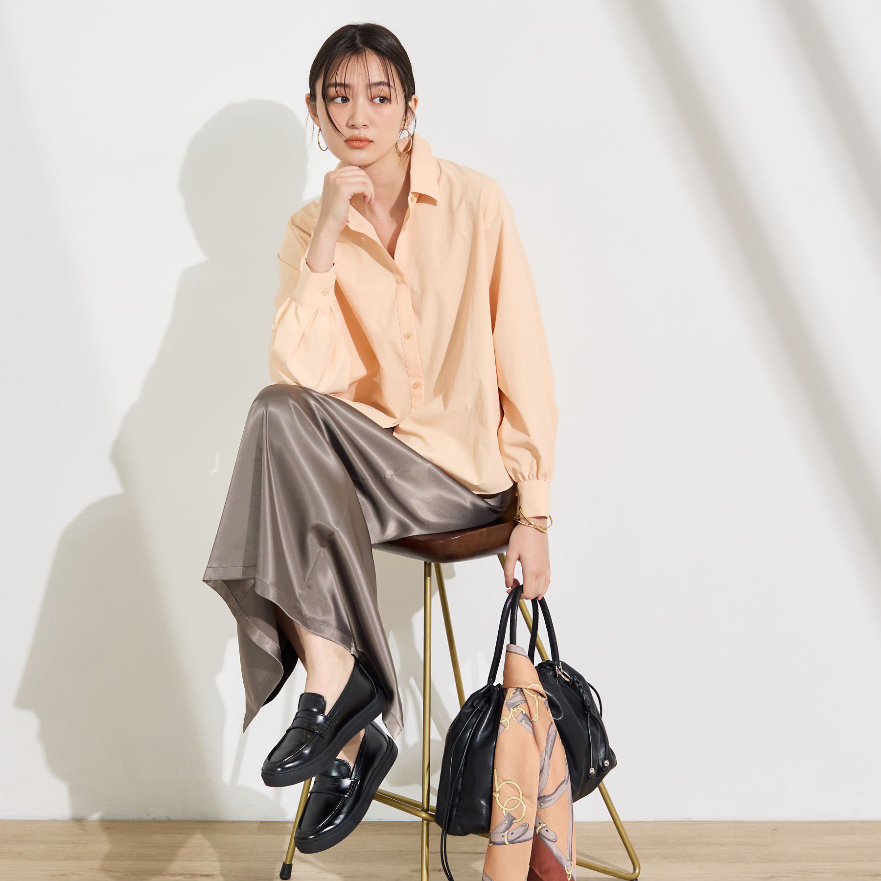 INDIVI「【ストレッチ◎】取外し可ボウタイシャツ」|シャツ・ブラウス|