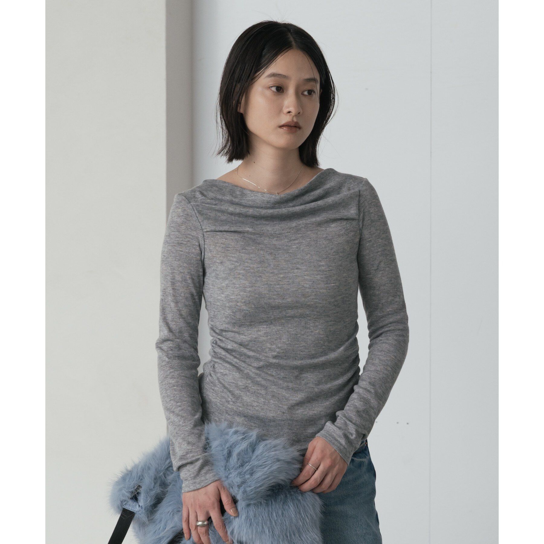 GALLEST「ドレープカットソー」|Tシャツ・カットソー|チャコールグレー(9
