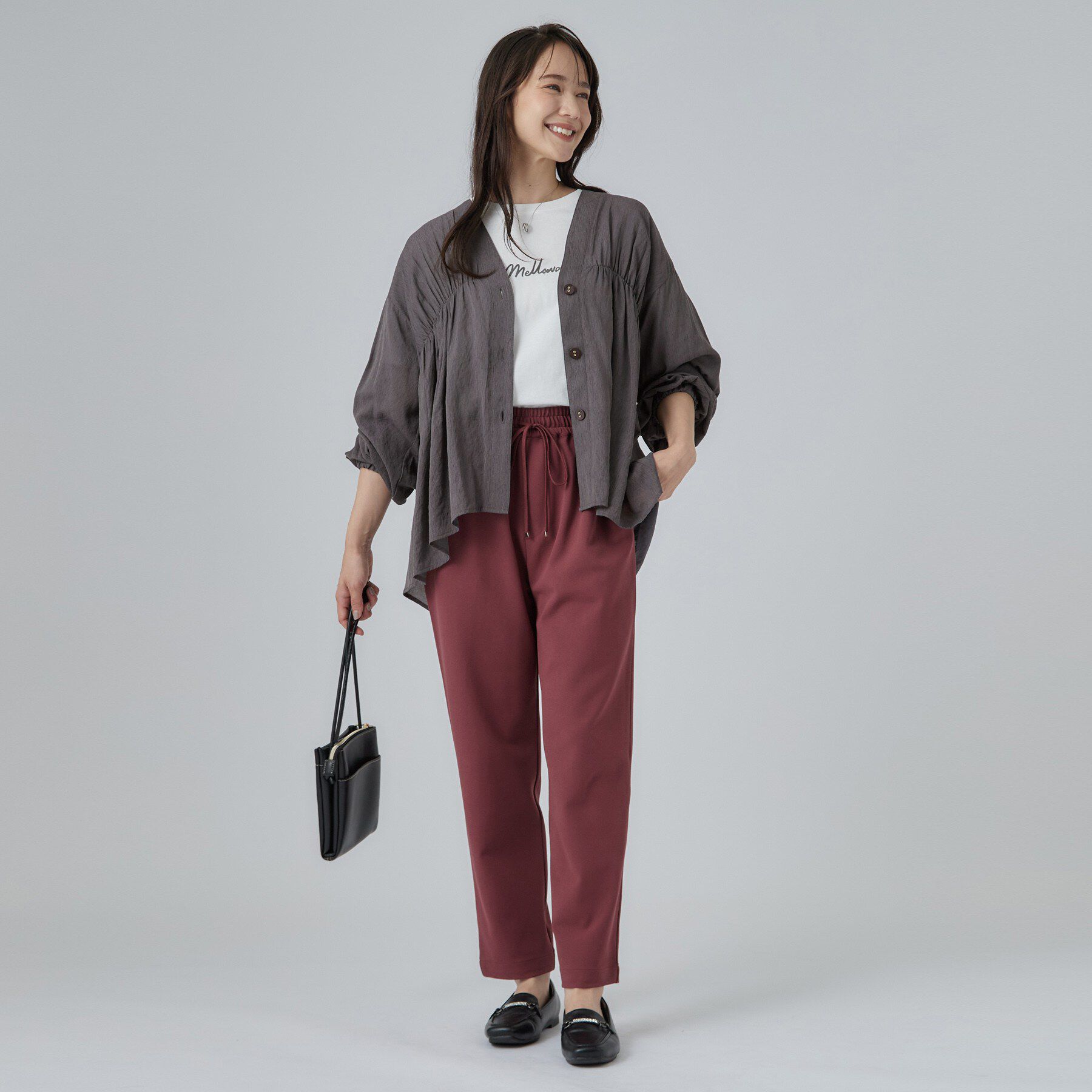 SHOO･LA･RUE「【S-LL/洗濯機可】着痩せシルエット シャーリングシャツカーディガン」|カーディガン|