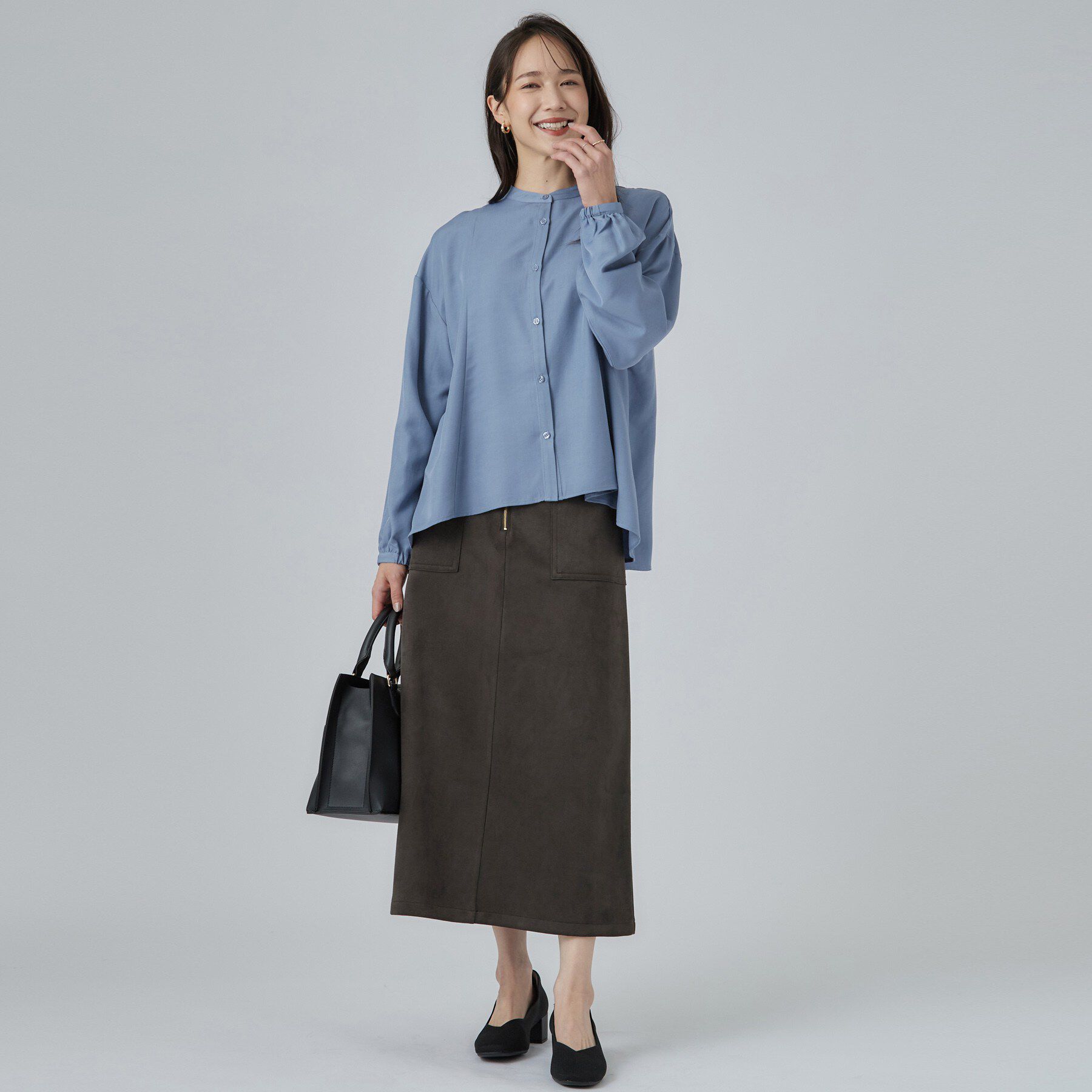SHOO･LA･RUE「配色取り外しリボン付きフレアブラウス」|シャツ・ブラウス|