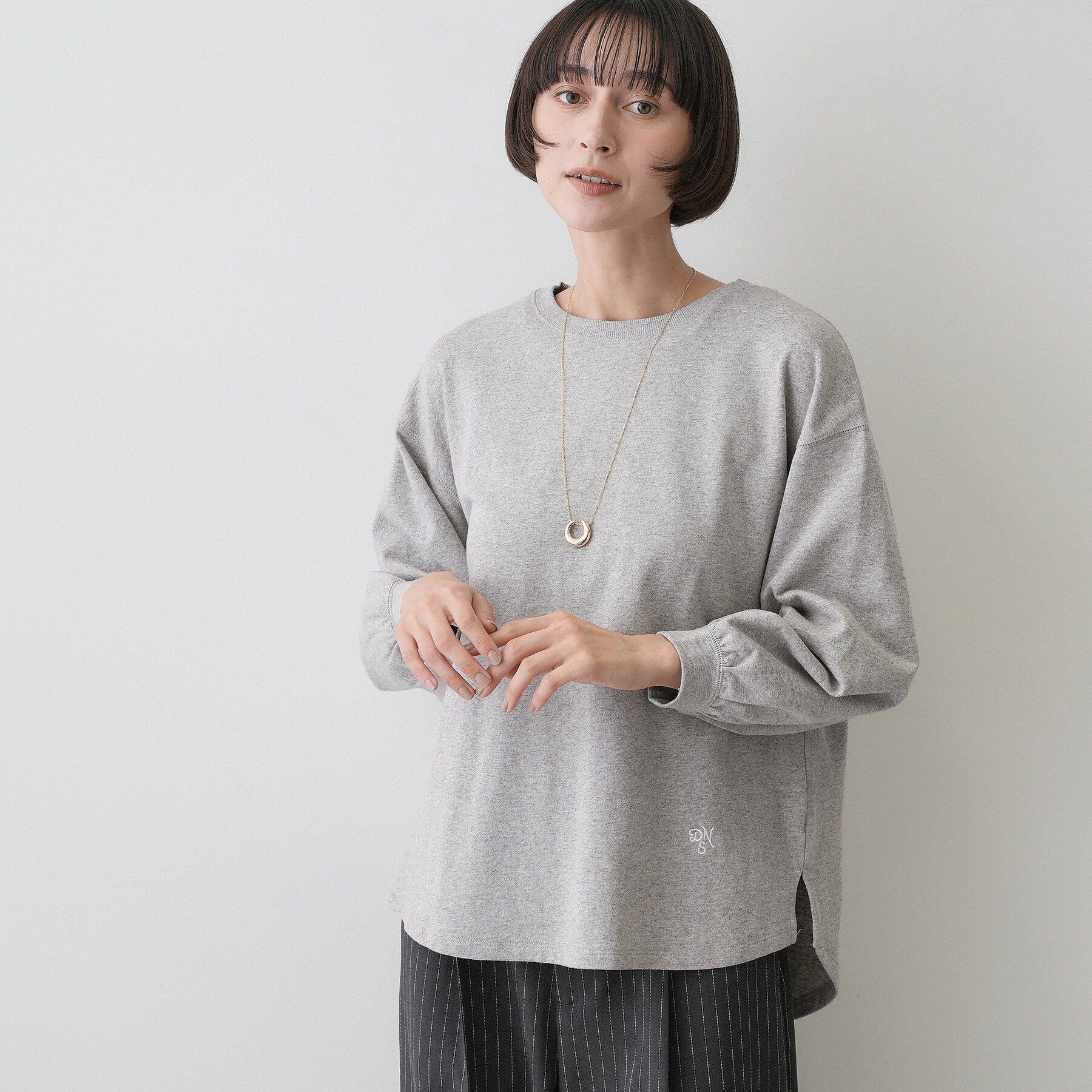 Dessin「【洗える/7色展開/XS-L】バックヘンリーミニ裏毛 長袖」|Tシャツ・カットソー|