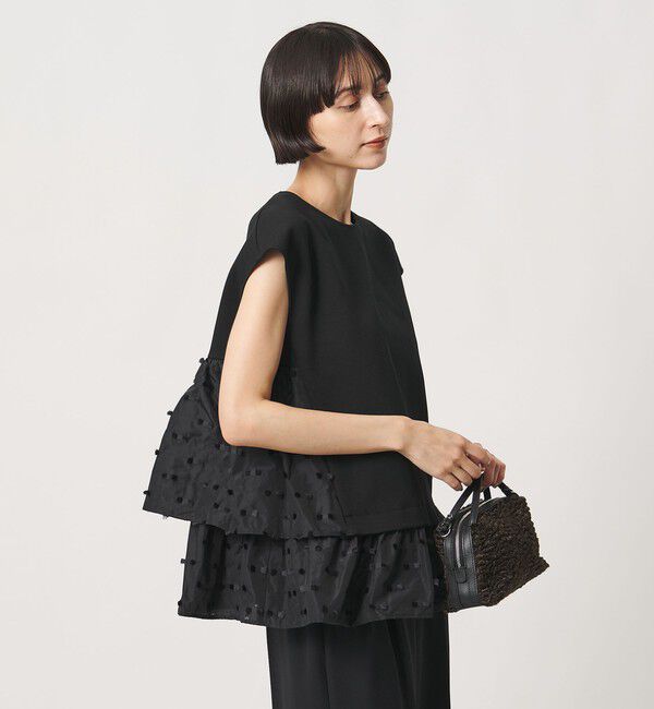 UNITED ARROWS「ドットリボン カットジャガード コンビ ブラウス ‐ウォッシャブル‐」|シャツ・ブラウス|