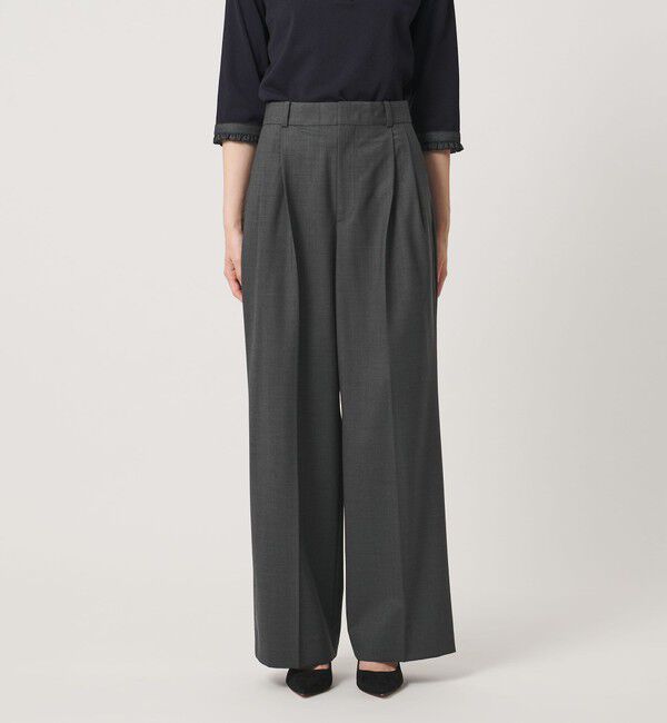 UNITED ARROWS「トロピカル ２タック ワイドパンツ」|スラックス|