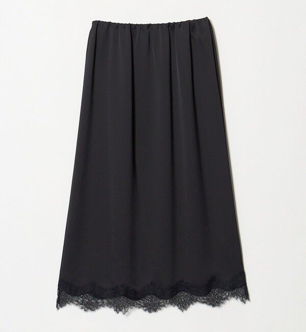 UNITED ARROWS「サテン レース コンビ スカート」|スカート|