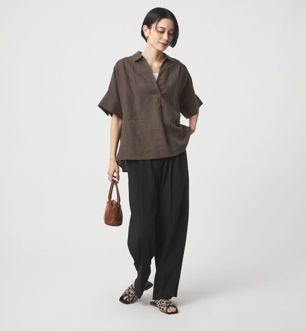 UNITED ARROWS green label relaxing「リネン スキッパー ショートスリーブ シャツ」|シャツ・ブラウス|