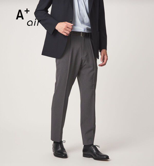 UNITED ARROWS green label relaxing「A+ air メッシュ スタンダード 1プリーツ スラックス -ストレッチ・吸水速乾-」|スラックス|MD.GRAY