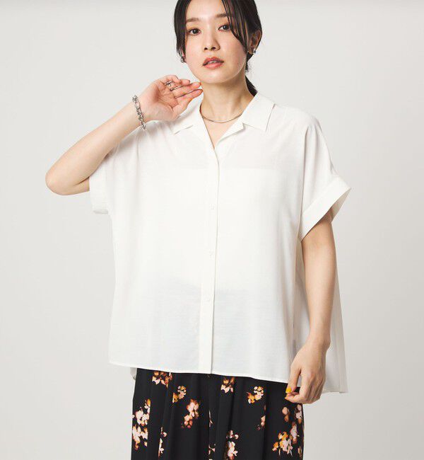 UNITED ARROWS green label relaxing「【WEB限定】＜at ease＞バック プリーツ ブラウス UVカット 通気性」|シャツ・ブラウス|
