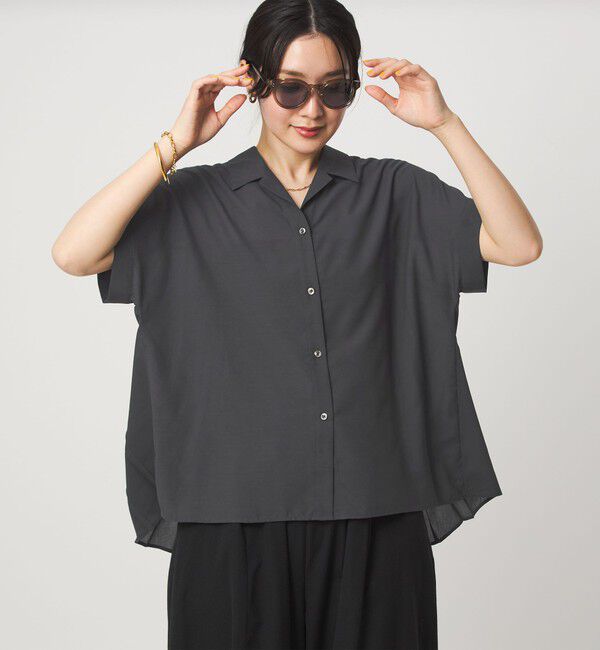 UNITED ARROWS green label relaxing「【WEB限定】＜at ease＞バック プリーツ ブラウス UVカット 通気性」|シャツ・ブラウス|