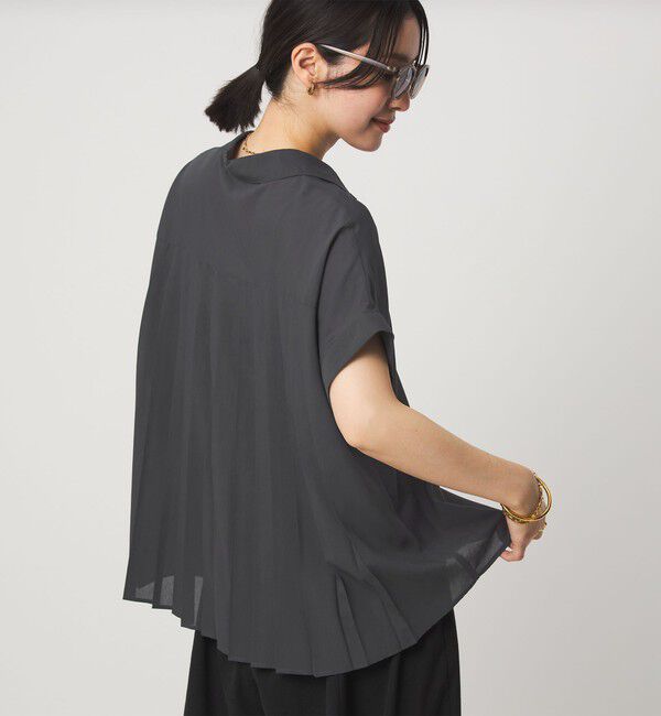 UNITED ARROWS green label relaxing「【WEB限定】＜at ease＞バック プリーツ ブラウス UVカット 通気性」|シャツ・ブラウス|