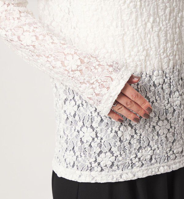 UNITED ARROWS green label relaxing「【WEB限定】＜at ease＞レース プルオーバー カットソー」|Tシャツ・カットソー|