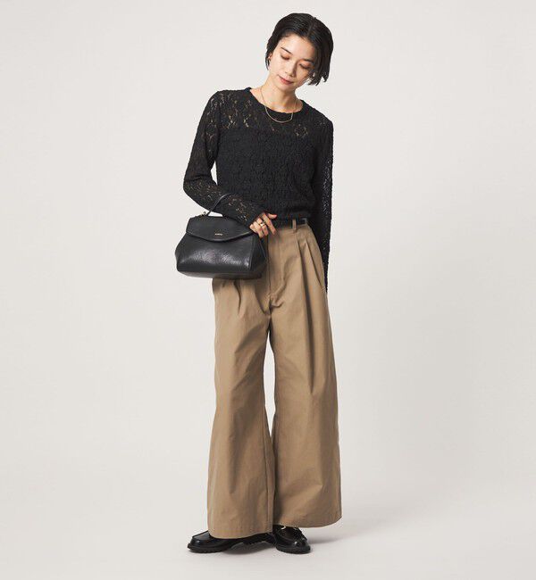 UNITED ARROWS green label relaxing「【WEB限定】＜at ease＞レース プルオーバー カットソー」|Tシャツ・カットソー|