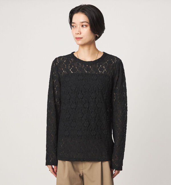 UNITED ARROWS green label relaxing「【WEB限定】＜at ease＞レース プルオーバー カットソー」|Tシャツ・カットソー|