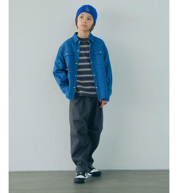 UNITED ARROWS green label relaxing「【スタメンシリーズ】ストレッチ ヘリンボーン カーブパンツ / キッズ 100cm-160cm」|チノ|