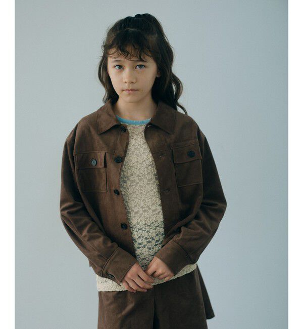 UNITED ARROWS green label relaxing「スエードライク シャツ ジャケット / キッズ 100cm-160cm」|カーディガン|MD.BROWN