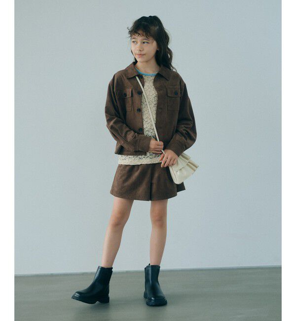UNITED ARROWS green label relaxing「スエードライク シャツ ジャケット / キッズ 100cm-160cm」|カーディガン|