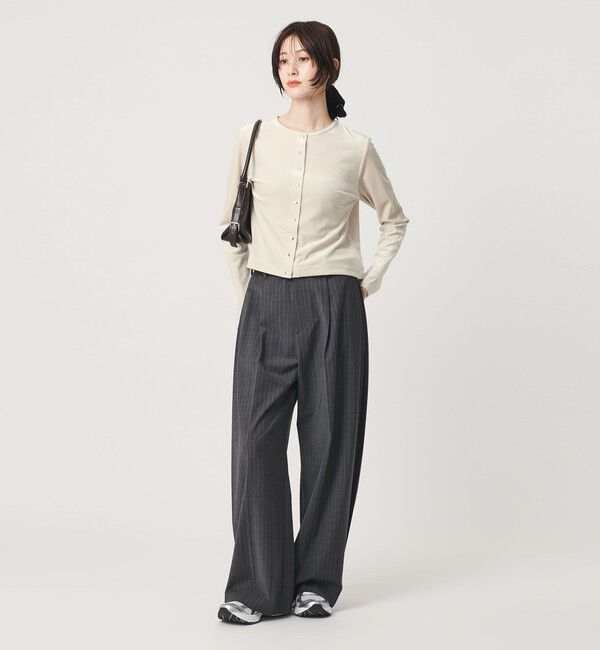 BEAUTY&YOUTH UNITED ARROWS「ベロア コンパクト カーディガン ウォッシャブル」|カーディガン|