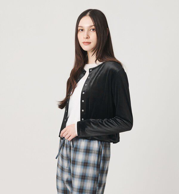BEAUTY&YOUTH UNITED ARROWS「ベロア コンパクト カーディガン ウォッシャブル」|カーディガン|