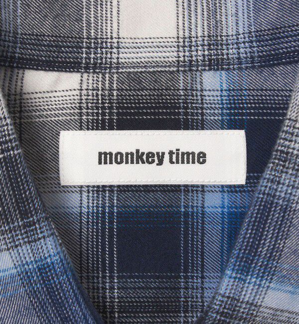 MONKEY TIME「ブラッシュド オンブレチェック レギュラーカラー シャツ」|シャツ・ブラウス|