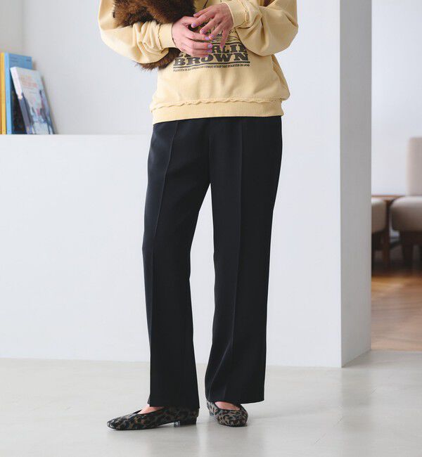 BEAUTY&YOUTH UNITED ARROWS「【WEB限定 Wardrobe DAILY MINIMAL】ダブルクロス フレアパンツ ウォッシャブル」|スラックス|