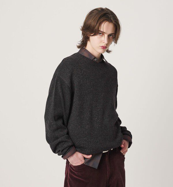 BEAUTY&YOUTH UNITED ARROWS「リッチ テクスチャード ニット ウォッシャブル」|ニット・セーター|BLACK