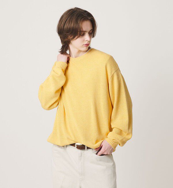 BEAUTY&YOUTH UNITED ARROWS「リッチ テクスチャード ニット ウォッシャブル」|ニット・セーター|YELLOW