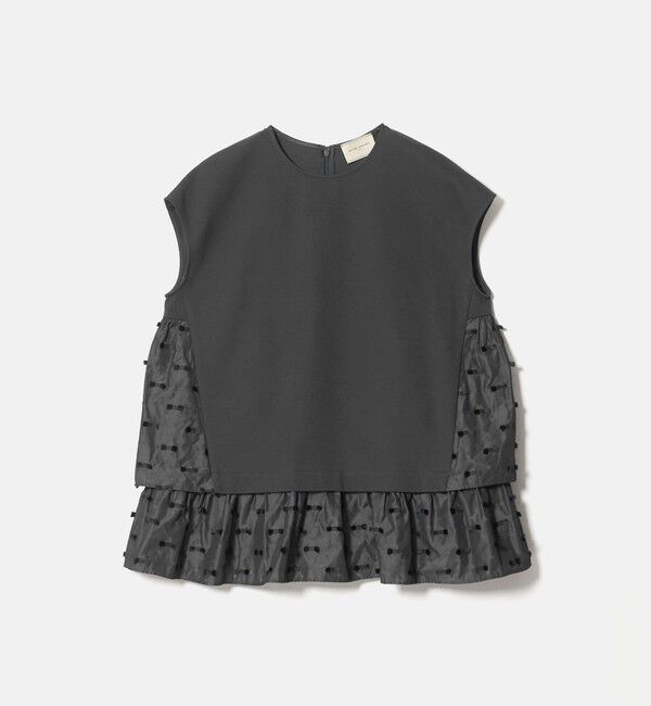 UNITED ARROWS「ドットリボン カットジャガード コンビ ブラウス ‐ウォッシャブル‐」|シャツ・ブラウス|