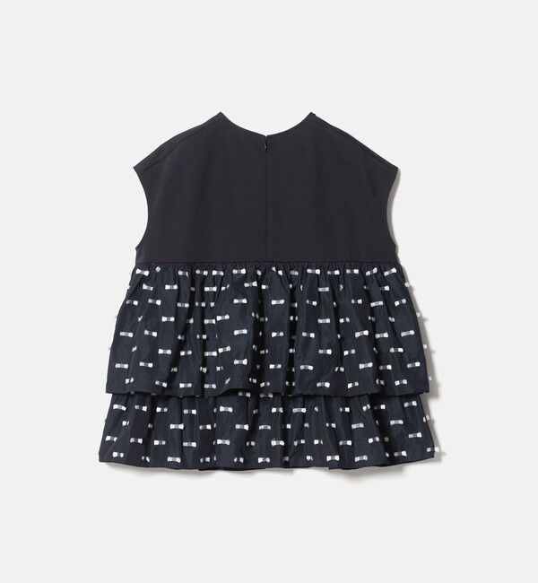 UNITED ARROWS「ドットリボン カットジャガード コンビ ブラウス ‐ウォッシャブル‐」|シャツ・ブラウス|