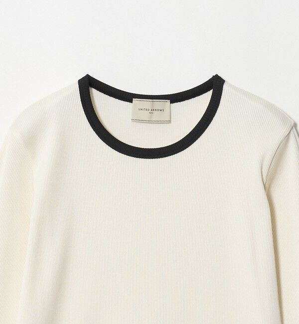 UNITED ARROWS「７分袖 リブ バイカラー パイピング カットソー」|Tシャツ・カットソー|