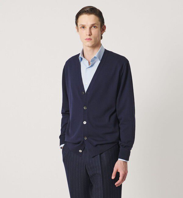 UNITED ARROWS「ハイゲージ カーディガン」|カーディガン|NAVY