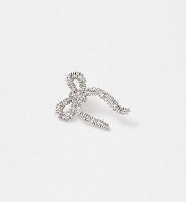 UNITED ARROWS「リボン/パヴェ ピアス」|ピアス|
