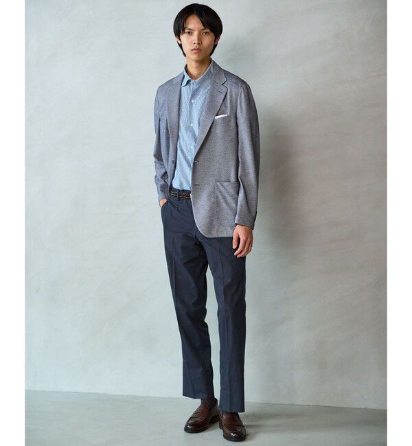 UNITED ARROWS green label relaxing「A+ COOL シャークスキン スタンダード アジャスター NP スラックス -ストレッチ・接触冷感・クリースキープ」|スラックス|