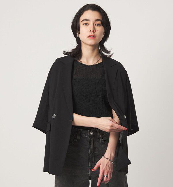 UNITED ARROWS green label relaxing「ポコポコ シアー Tシャツ」|Tシャツ・カットソー|BLACK