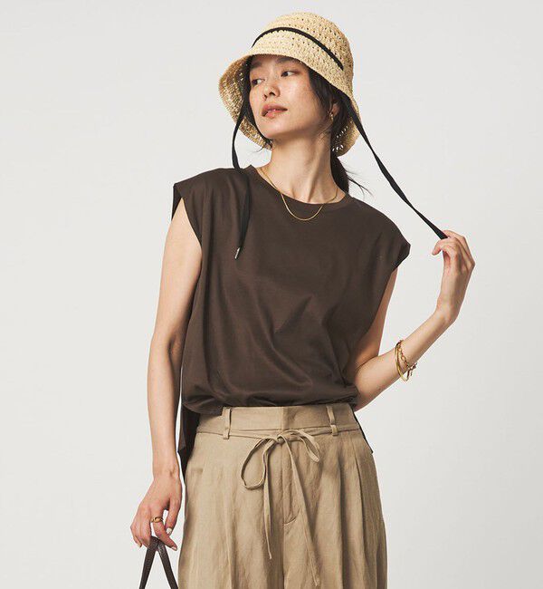 UNITED ARROWS green label relaxing「フレンチスリーブ Tシャツ 汗染み防止」|Tシャツ・カットソー|DK.BROWN
