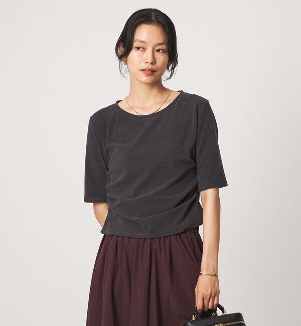 UNITED ARROWS green label relaxing「パイル シャーリング 5分袖 Tシャツ」|Tシャツ・カットソー|DK.GRAY