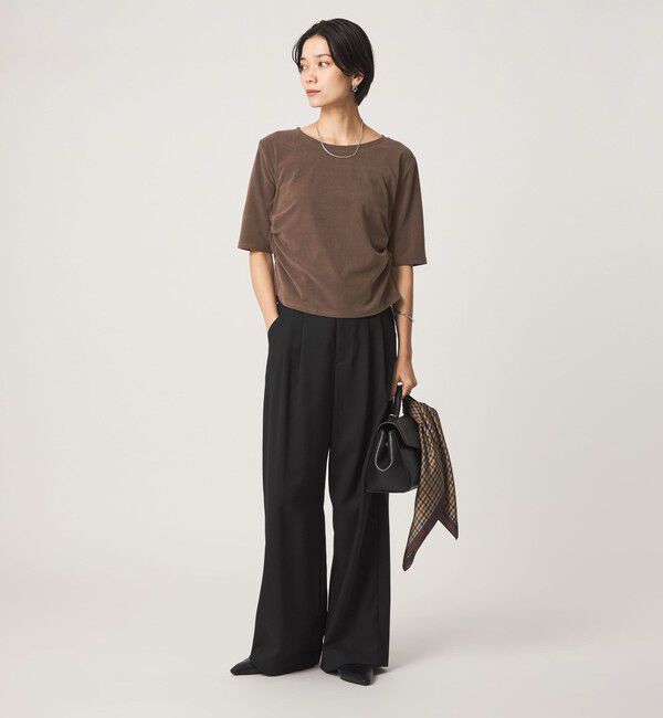 UNITED ARROWS green label relaxing「パイル シャーリング 5分袖 Tシャツ」|Tシャツ・カットソー|