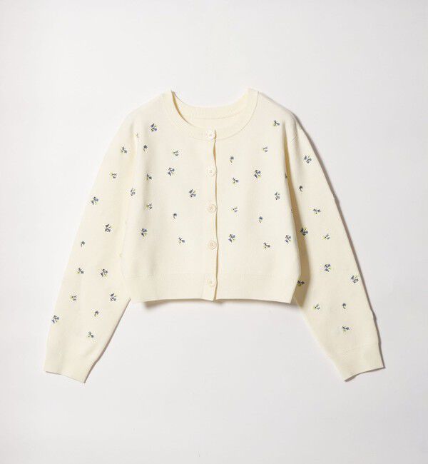EMMEL REFINES「＜EMMEL REFINES＞EM HW スウェットライク シシュウ カーディガン」|カーディガン|OFF WHITE