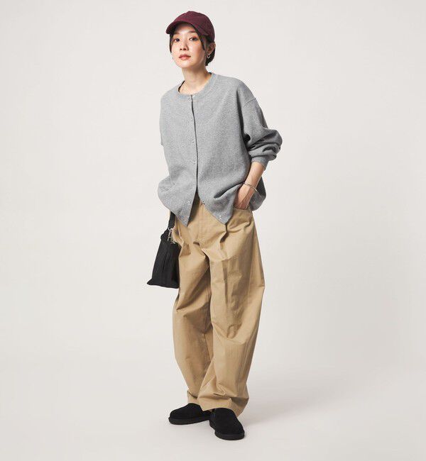 UNITED ARROWS green label relaxing「【WEB限定】＜at ease＞ダブルフェイス クルーネック カットソー カーディガン」|カーディガン|